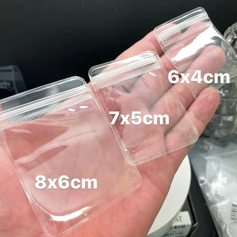 Transparent PVC Jewelry Organizer Package Bags Anti-Oxidation Bag Earring Necklace Storage Holder Self Sealing Pouch