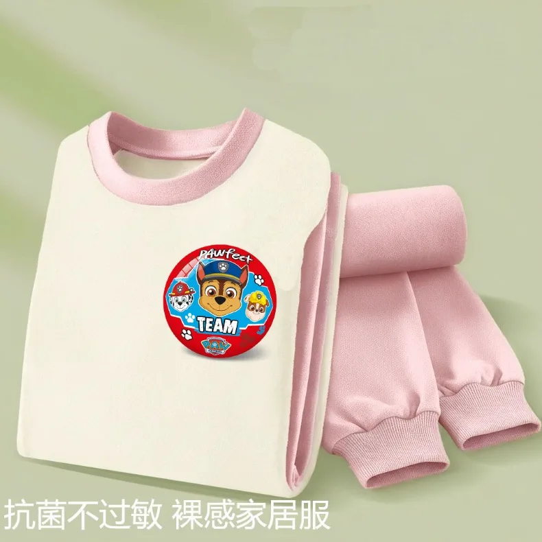 2026 Herbst Winter Kinder Mode Langarm-Unterwäsche-Sets Mädchen und Jungen Fleece Weiche Schlafanzüge Kinder Nachtwäsche – Detail 4