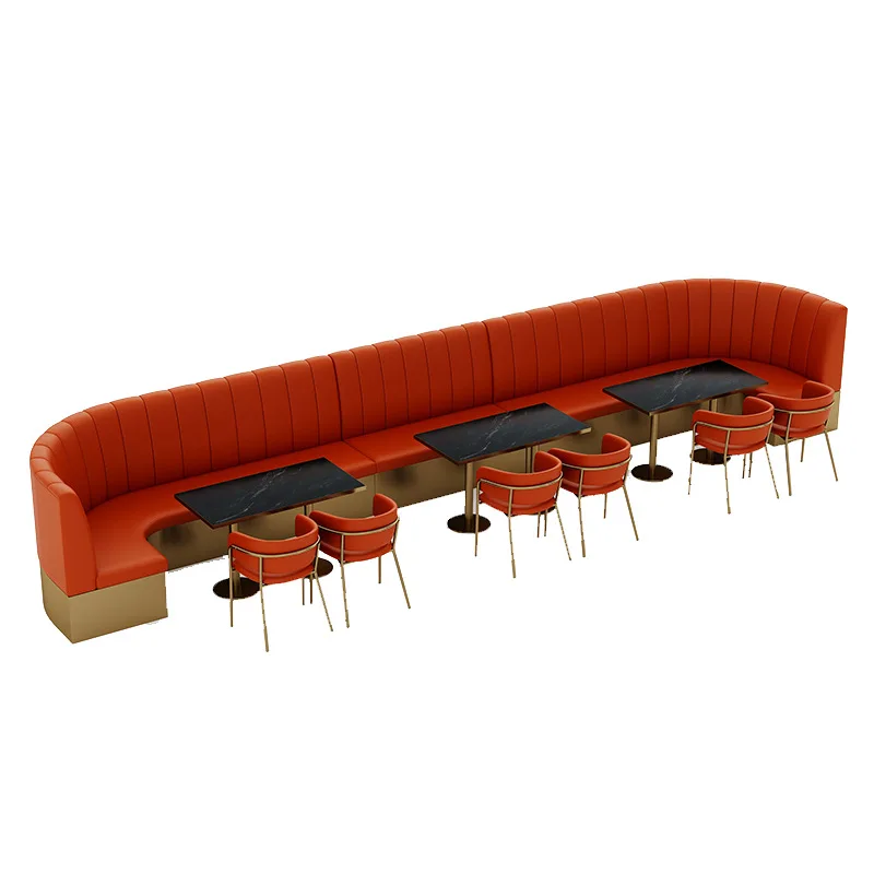 Customized Fusion Cuisine Restaurant Table And Chair Combination Tea House Card Seat Sofa Rock Slab Dining Table Restaurant Stai