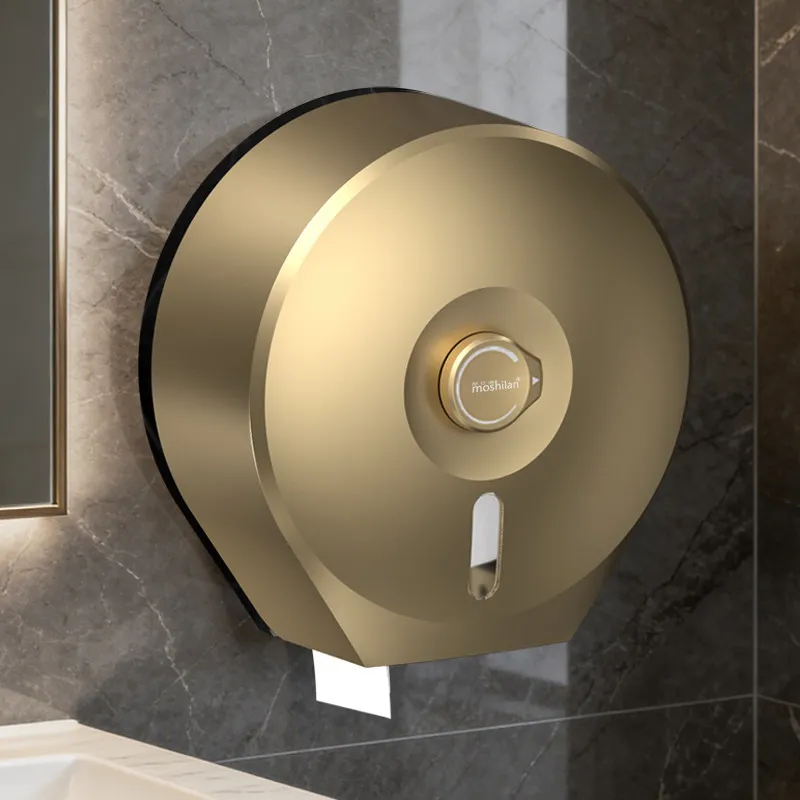 Hotel wall mounted large roll paper box toilet no punching tissue box toilet large plate tissue holder paper drawer  bathroom