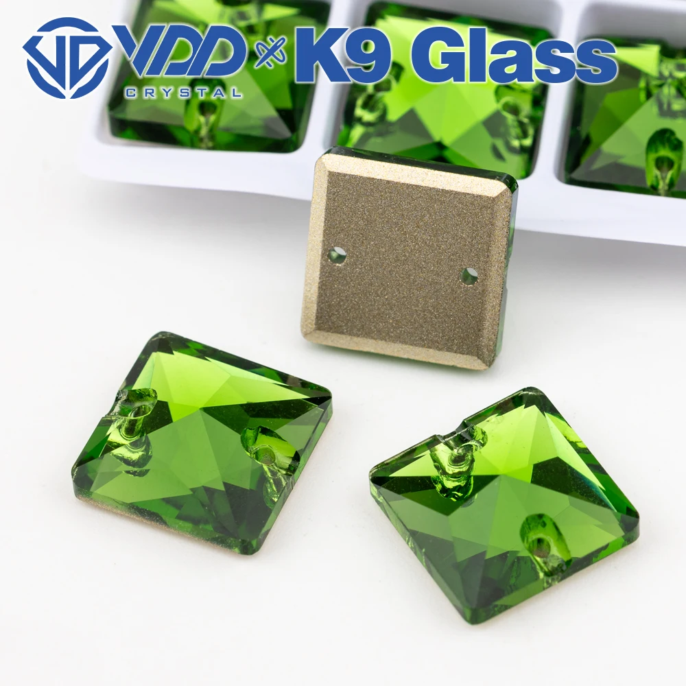VDD S113 Fern Green AAAAA Top-Qualität K9 Glas aufnähbare Strasssteine, Kristall-Nähsteine mit flacher Rückseite für Kleidung, Hochzeitskleid – Detail 4