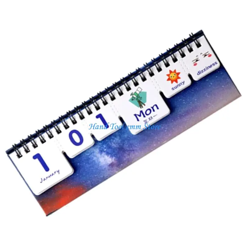 H37F Reusable Astronomical Animal Theme Perpetuals Calendar Tear Off Design For Creative Workspaces Personalization