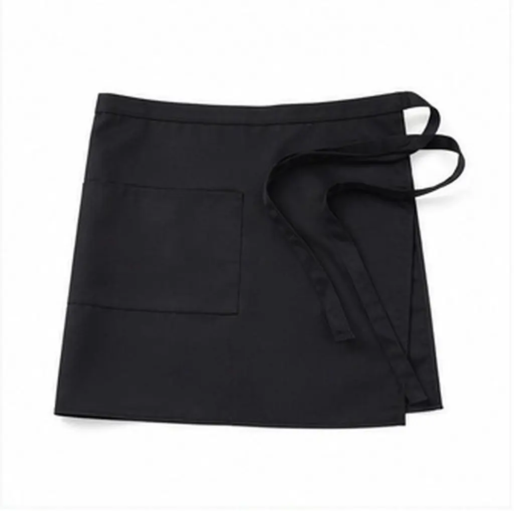 Short Apron with Pockets, Adjustable Waist Strap, Fade-Resistant & Wrinkle-Resistant for Baking, Cooking, Cafes
