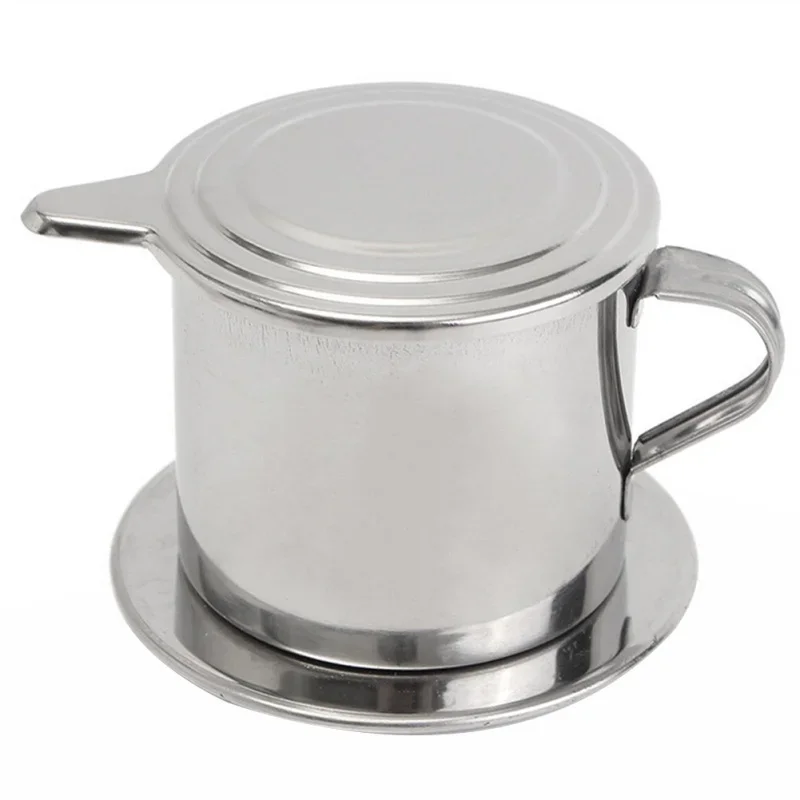 Vietnam Style Stainless Steel Coffee Drip Filter Maker Pot Infuse Cup Portable Home Office Travel Camping Durable