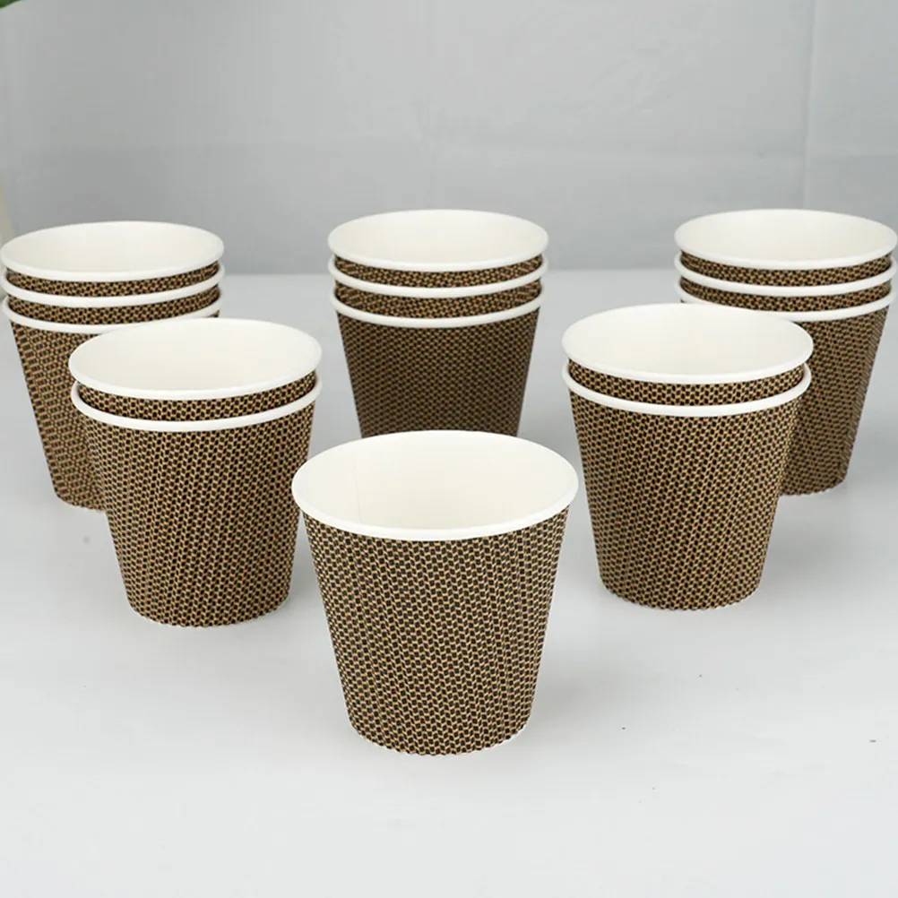 1Set Disposable Coffee Cups with Lids Heat Resistant Leak Proof Smooth Edge Ergonomic Design for Hot Coffee Milk Juice Beverage