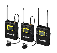 UHF Wireless Microphone System Lavalier Wireless Microphone for Smartphone Camera MIC Microphone for Live-Streaming Recording
