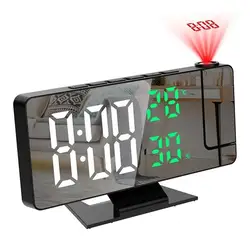 LED Projection Clock Multifunctional Digital Alarm Clock Automatic Photosensitive Electronic Clock With USB Plug
