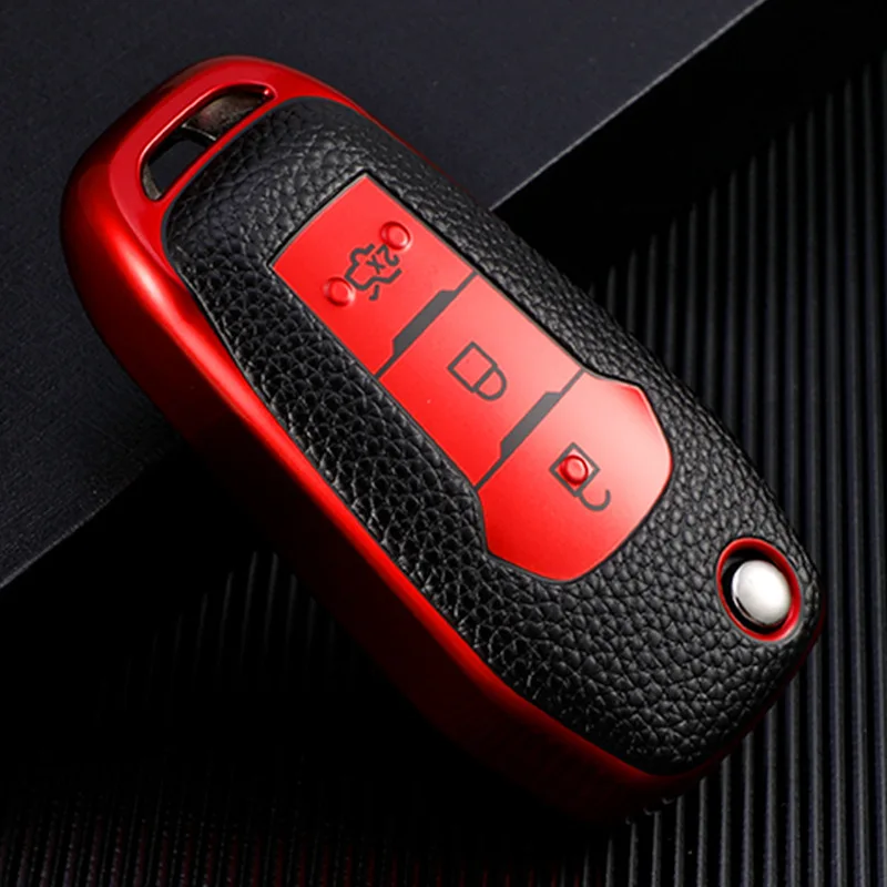 TPU Car Key Cover Skin For Ford Fiesta Mondeo Fusion KA+ 2017 2018 2019 Folding Remote Fob Shell Protector Case Auto Accessories