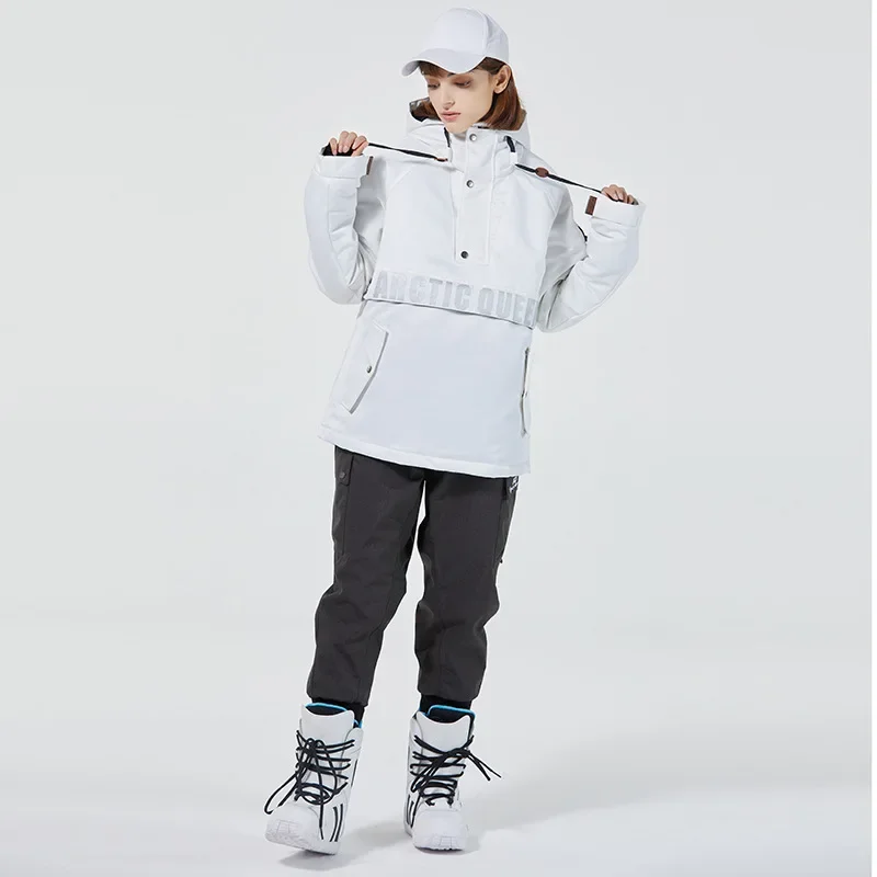 Новинка 2025 года, мужская одинарная двухбортная лыжная одежда для пар, ветрозащитная, износостойкая, дышащая одежда, женский свободный комплект