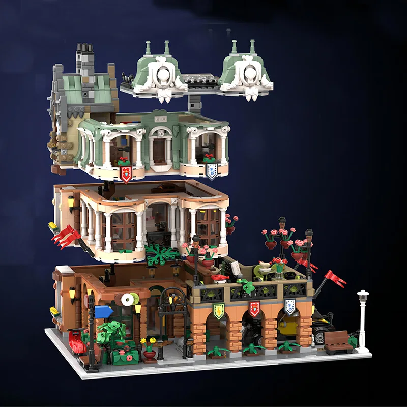 4552pcs MOC-111728 garten palast restaurant modulare gebäude blöcke montieren haus diy modell spielzeug ziegel kinder geburtstags geschenke