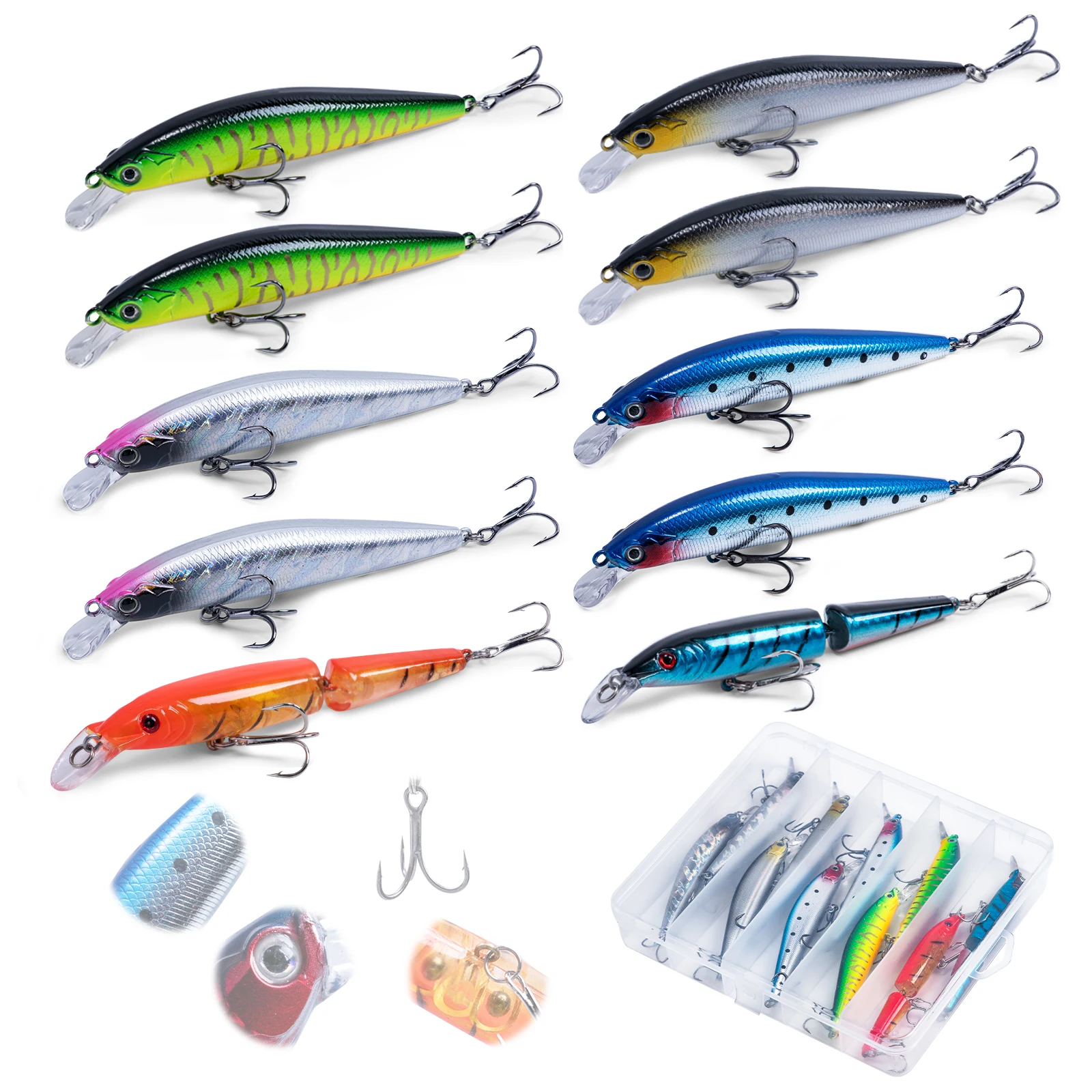 Goture Fishing Lures Mino 10cm 10g Artificial Bait 5pcs/10pcs Swing Simulated Minnow Hard Bait 1# 2# 3# 4# 5# Hard Lure 2024