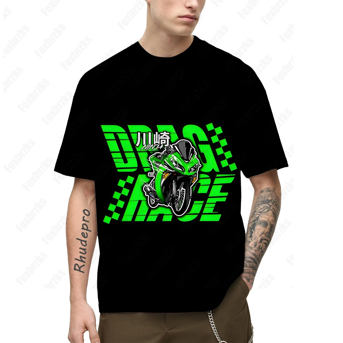 

Kawasaki T-shirts Motorcycle Uniforms Men's Quick Drying T Shirt Clothing Men Extreme Sports Tees High-quality Breathable Tops 2