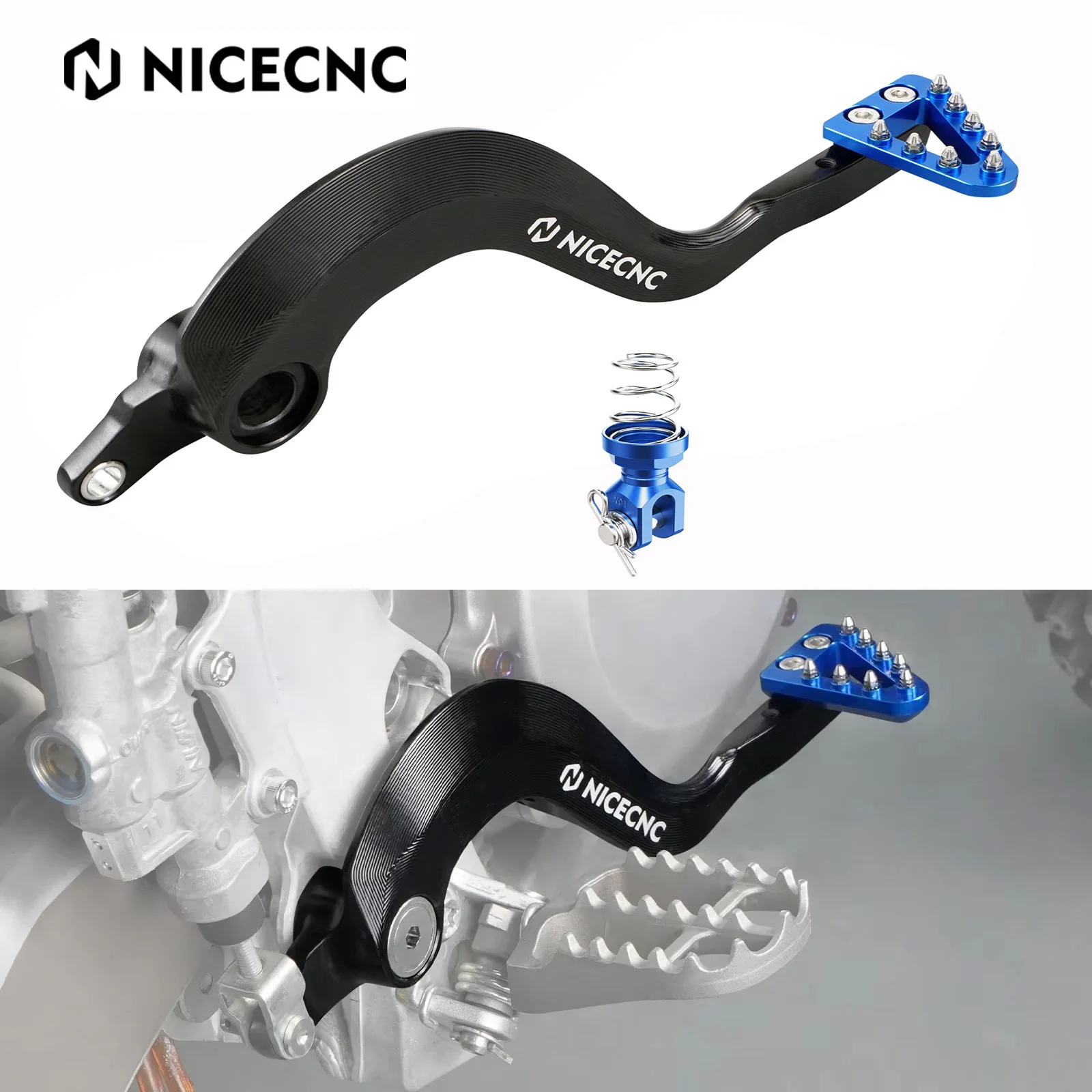 NICECNC For Yamaha YZ 125 YZ125 YZ250 2009-2023 YZ125X 2020-2023 Motorcycle YZ250X 2016-2023 Adjustable Forged Brake Pedal Lever