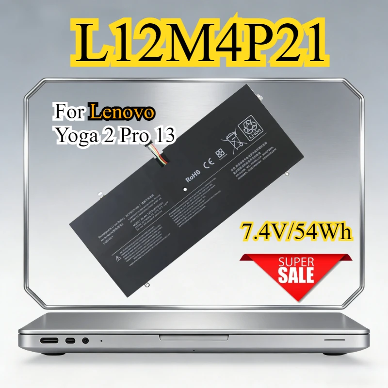 New L12M4P21 Laptop Battery for Lenovo Yoga 2 Pro 13.3 13-IFI 59-382893 121500156 2ICP5/57/128-2 Y50-70AS-ISE 20266 L13S4P21