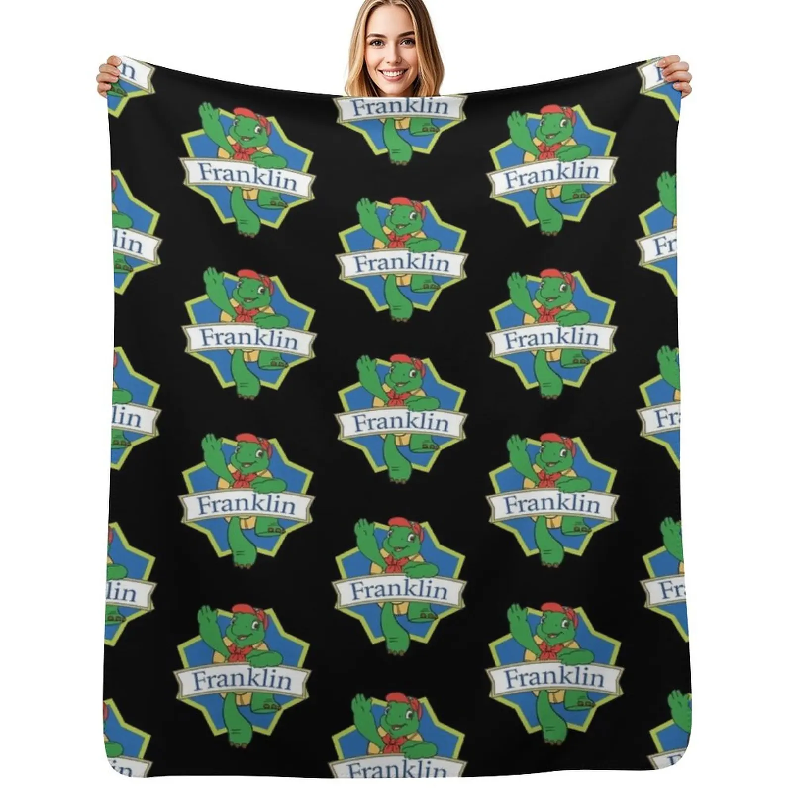 

Franklin The Turtle Throw Blanket Foldable Soft Warm Blanket for Outdoor Use