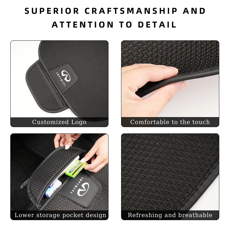 Car Seat Cover Front Rear Seat Ice Silk Cushion Pad Protective Mat For Infiniti Q70L QX50 Q50 QX30 QX60 QX80 Q60 Q30 QX70 Q70