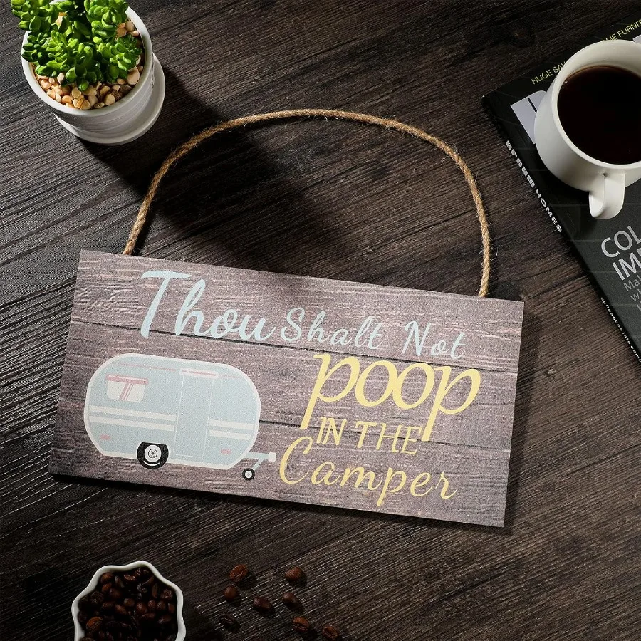 يجب أن تتخلى في علامة التخييم لا تبرز الخشب ديكور معلق 11.8x5.9 Ih مقطورة السفر جدار الفن تسجيل للمنزل مزرعة