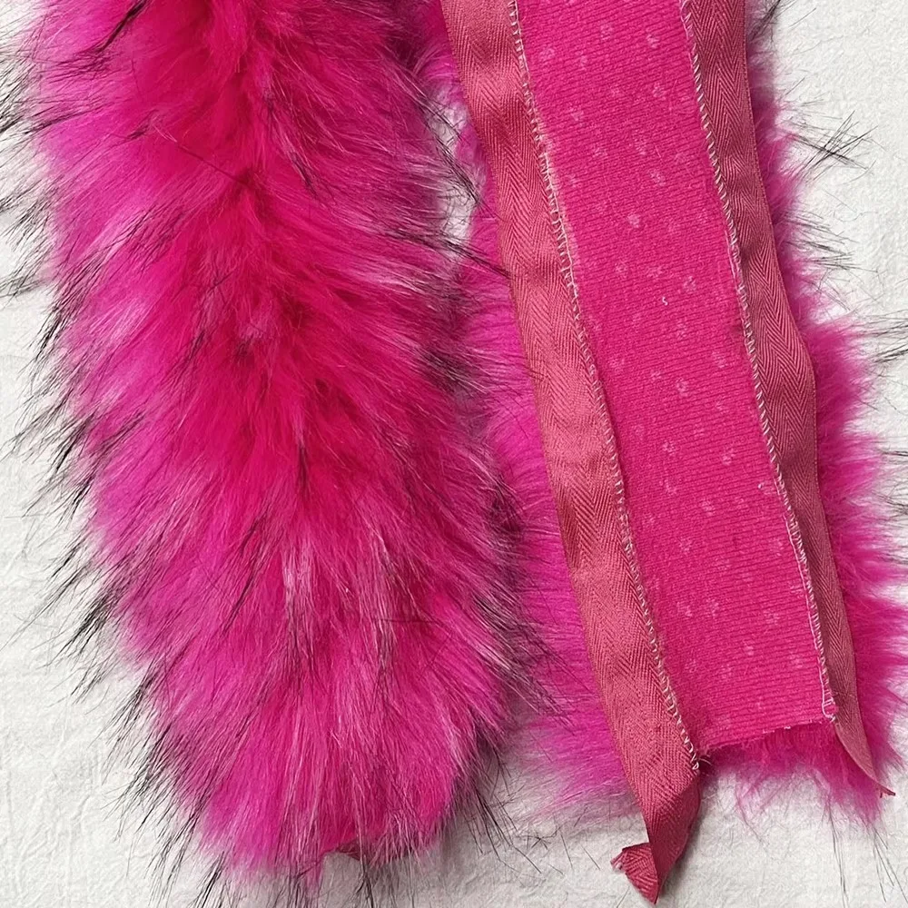 

Модный 1 м большой меховой воротник, имитация енота, аксессуары для одежды, пушистая отделка, шляпа «сделай сам», полоска с полями