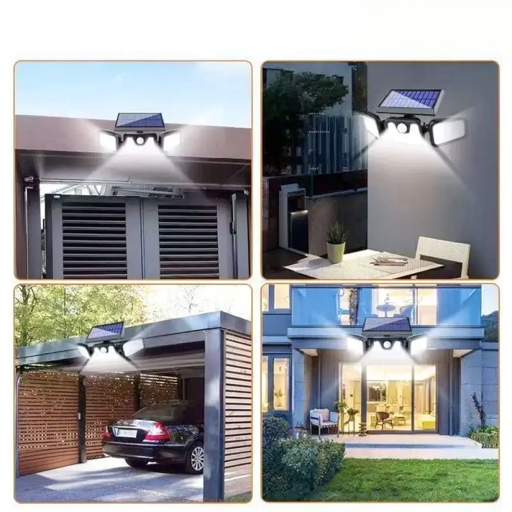 Split Solar Led Wall Light Triple Head Outdoor Waterproof Motion Sensor Lamp For Garden Pathway Yard Security Lighting