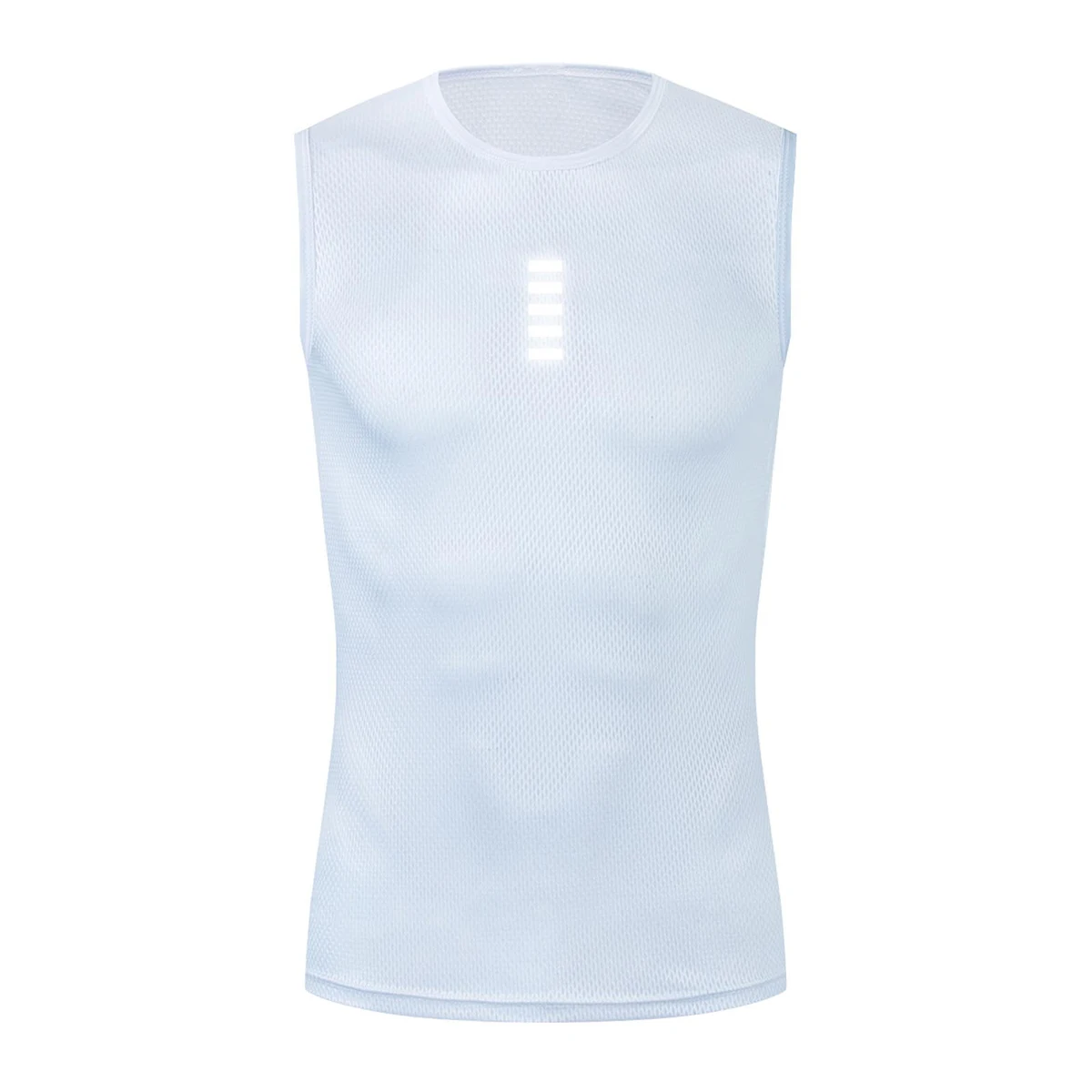 Reflecterend fietsbasislaag Wit fietsondershirt Sneldrogend vest Sportondergoed Strak vest Hoog elastisch vest Fietsshirt - afbeelding 1