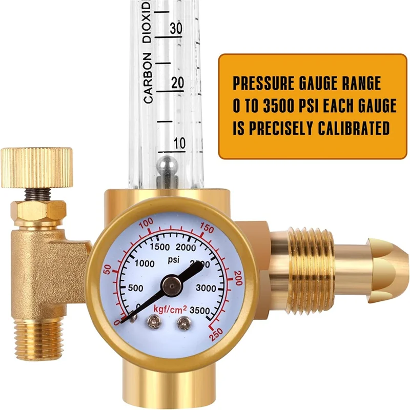 

A82I-CO2 Mig Tig Flow Meter Argon Regulator With Hose Clamp For MIG Welding TIG Welding