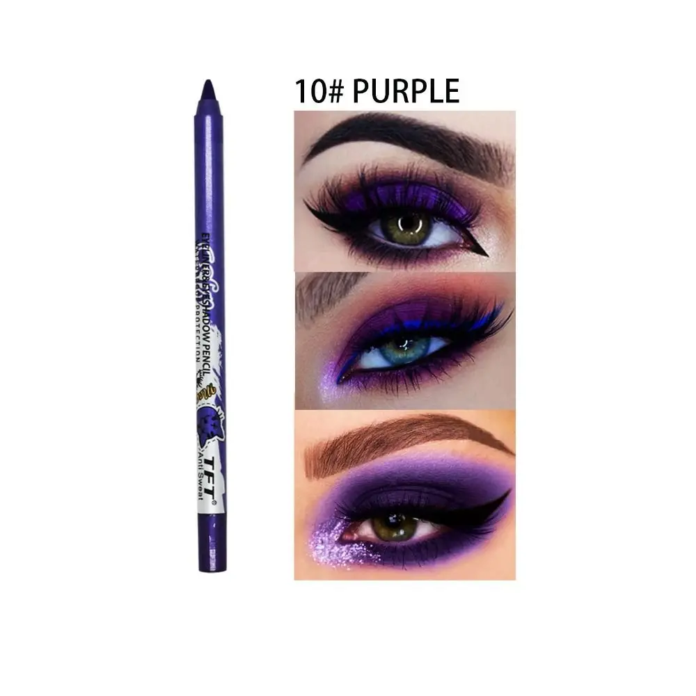 Fashion Waterproof Eyeliner Pencil Long-Lasting Not Blooming Colored Eyeliner Gel Pen Glitter Eye Shadow Pencil