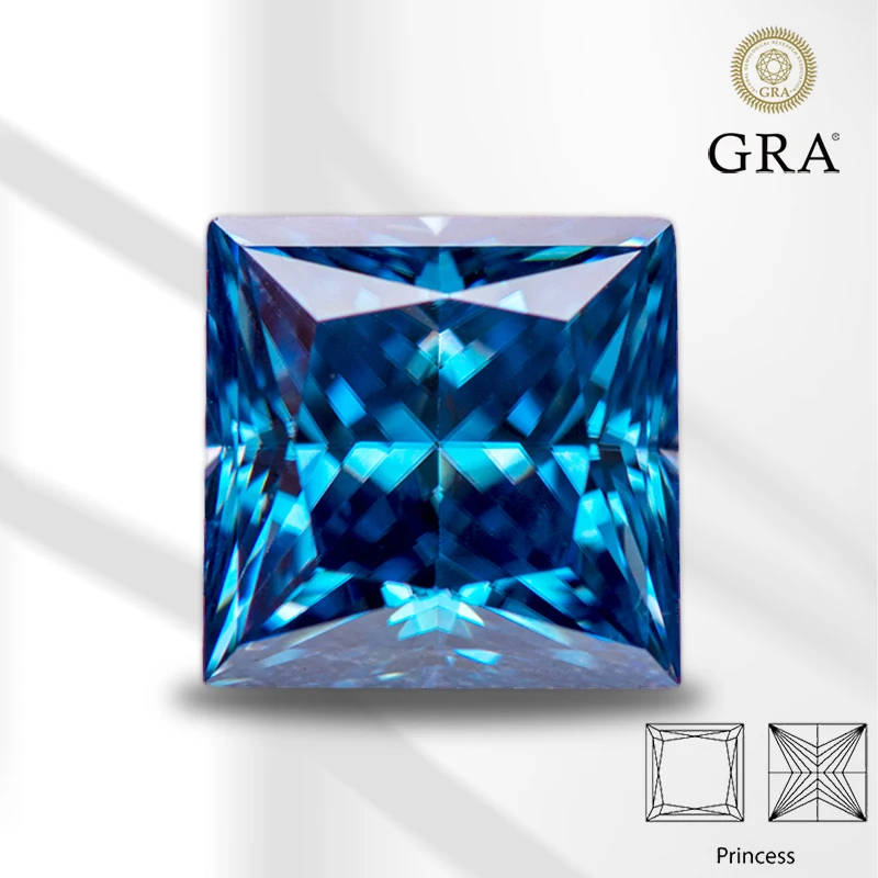 

Moissanite Stone Princess Cut Multipie Color Gemstone Lab Grown Diamond Woman Charms Jewelry Making With GRA Certificate