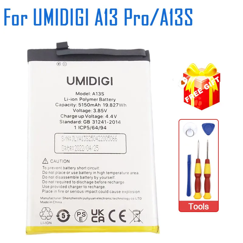 

UMIDIGI A13 Pro A13S Battery Original Battery Inner Built Mobile Phone Battery Repair Replacement Accessories For UMIDIGI A13S