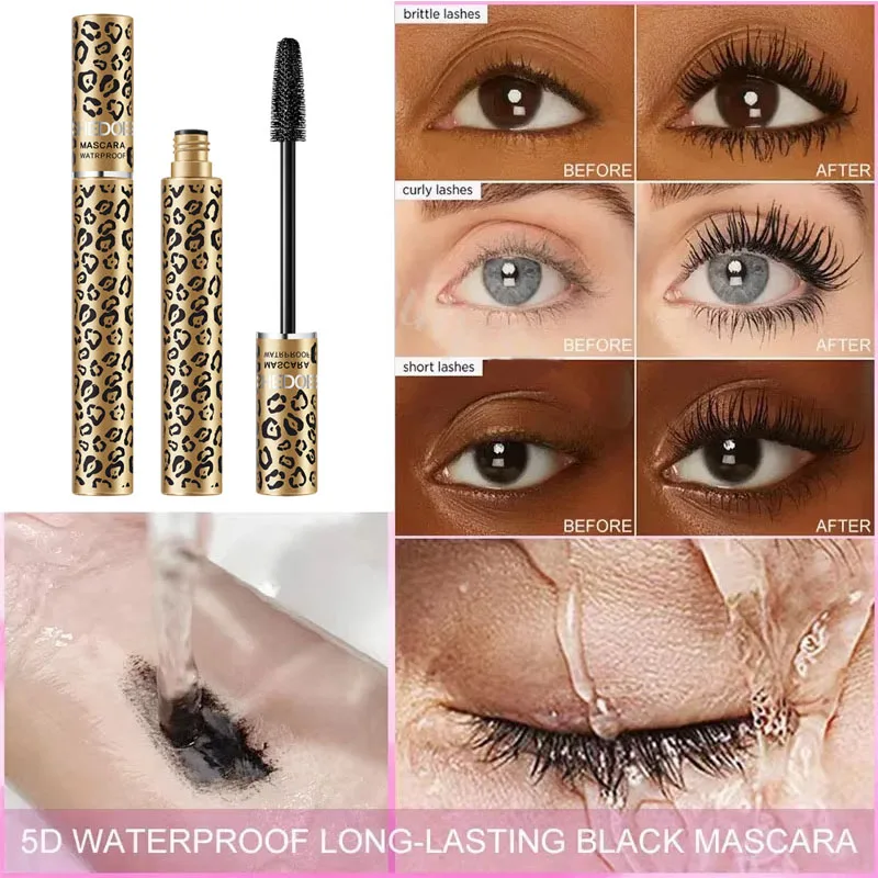 Mascara impermeabile 5D allungamento ciglia trucco da donna mascara impermeabile mascara in fibra di seta nera cosmetici coreani nuovo