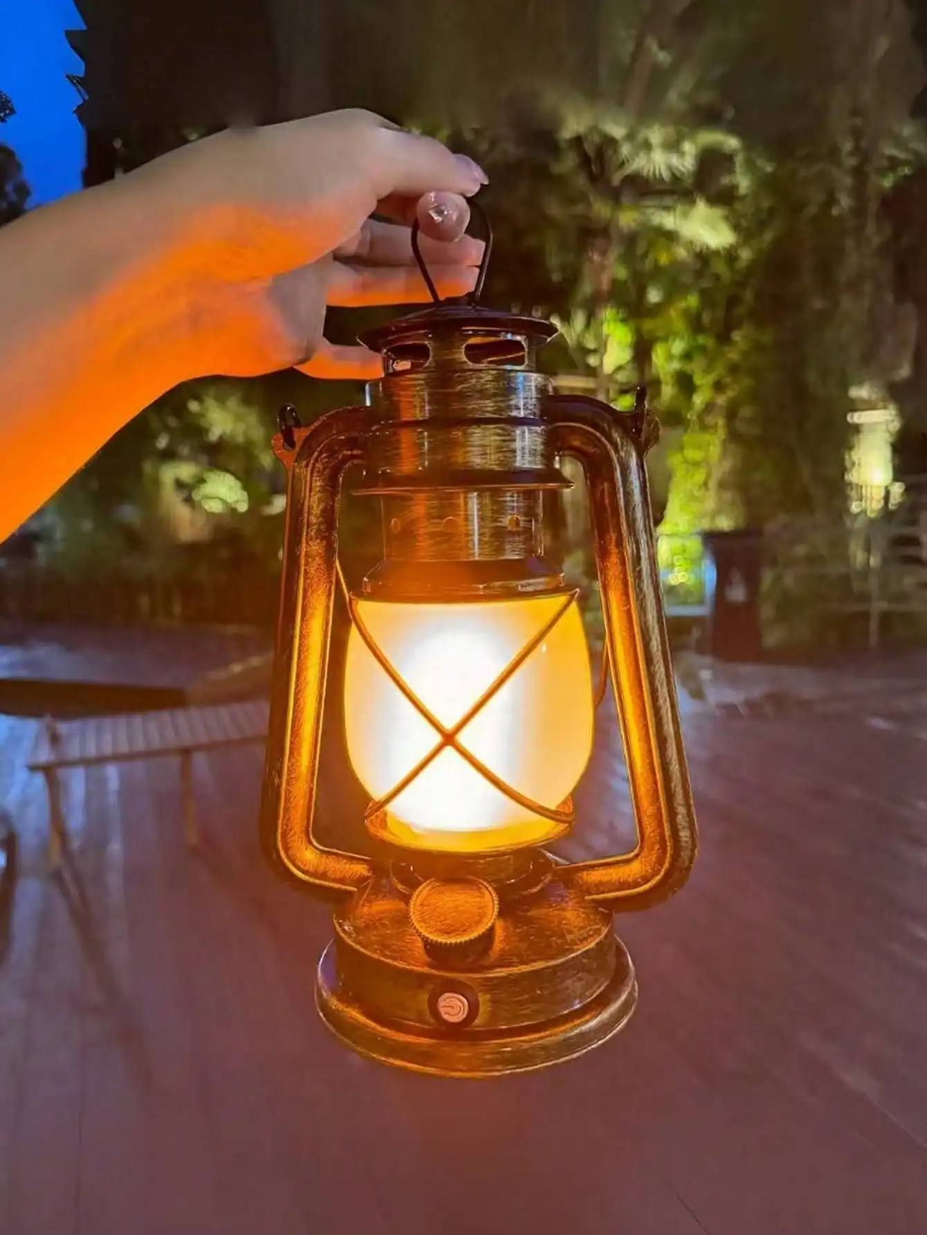 Battery Powered LED Vintage Lantern Dancing Flame Waterproof Remote Control for Indoor Outdoor Garden