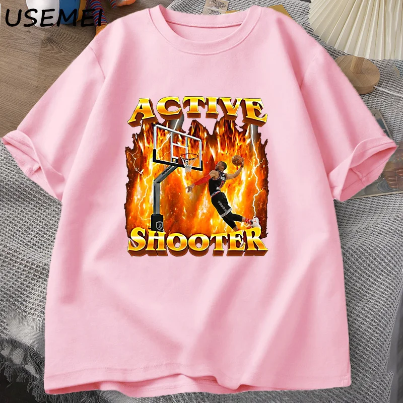Active Shooter Graphic T Shirts Funny Meme Tshirt Cotton Short Sleeve O Neck T-shirt Man Clothes Oversized Streetwear Tee Shirt