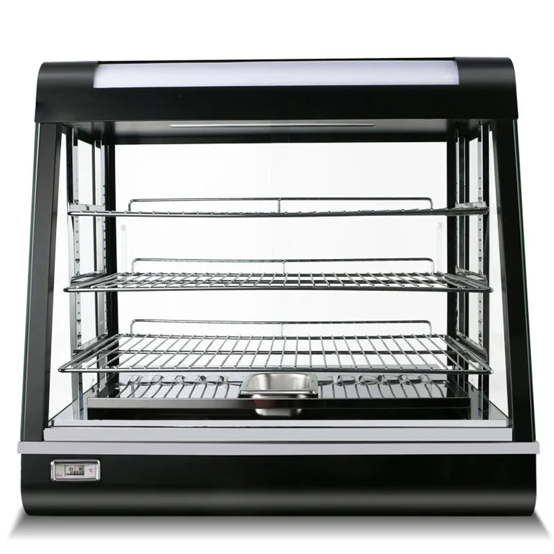 2000W Commercial Food Warmer Display Pizza Warmer, 3-Tier Electric Countertop Food Warmer/LED Lighting Adjustable