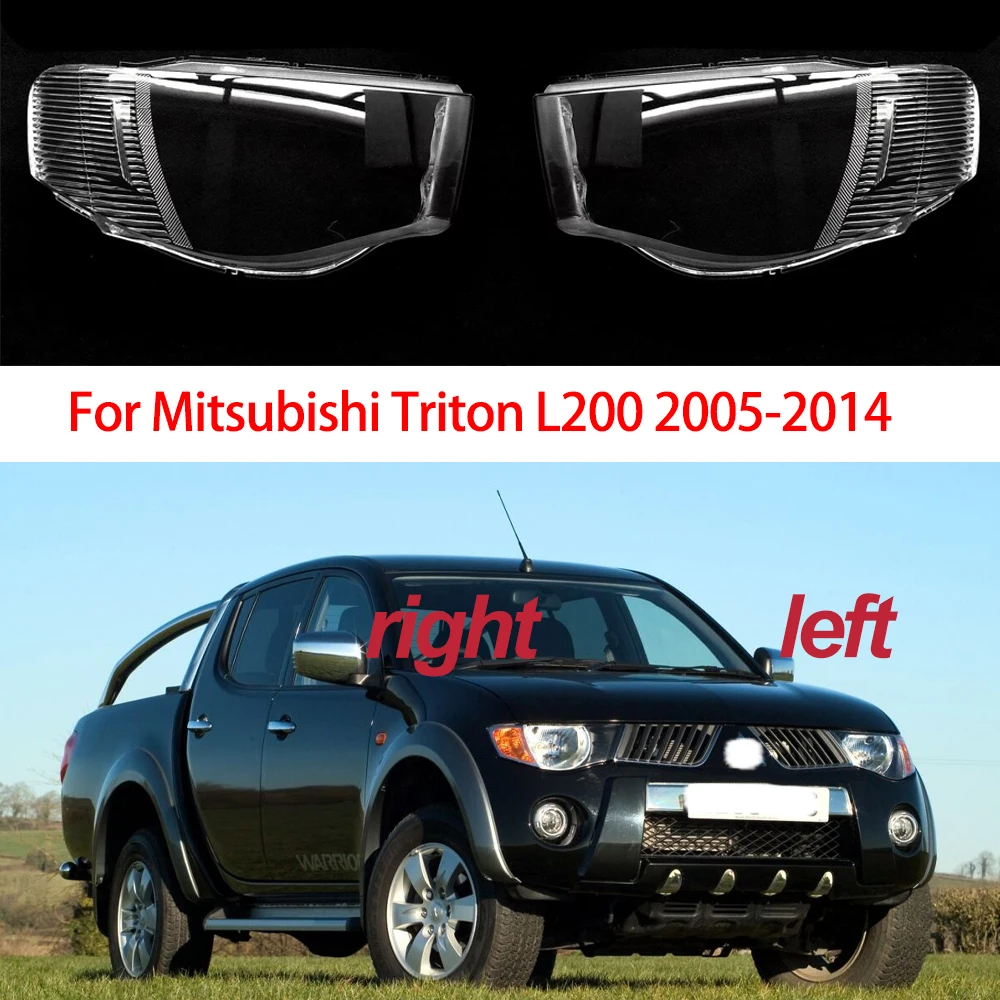 Car Front Headlight Glass Shell For Mitsubishi Triton L200 2005-2014 Left/Right Replacement Lens Lampshade Car Accessories