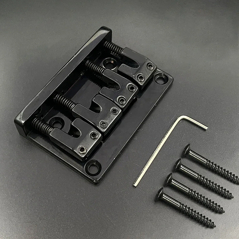

L Shape Saddle 4 String Bass Bridge 79.5x51.5MM Body Through String Spacing 18MM Bass Fixed Bridge Black/Gold/Silver