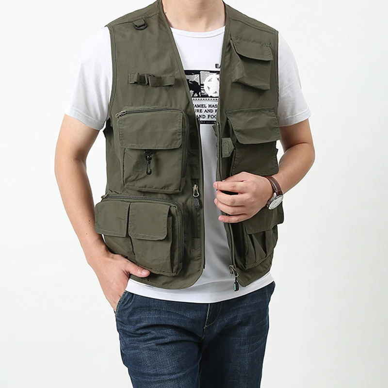 Man Pocket Vest fishing outdoor vest summer travel oversize jacket