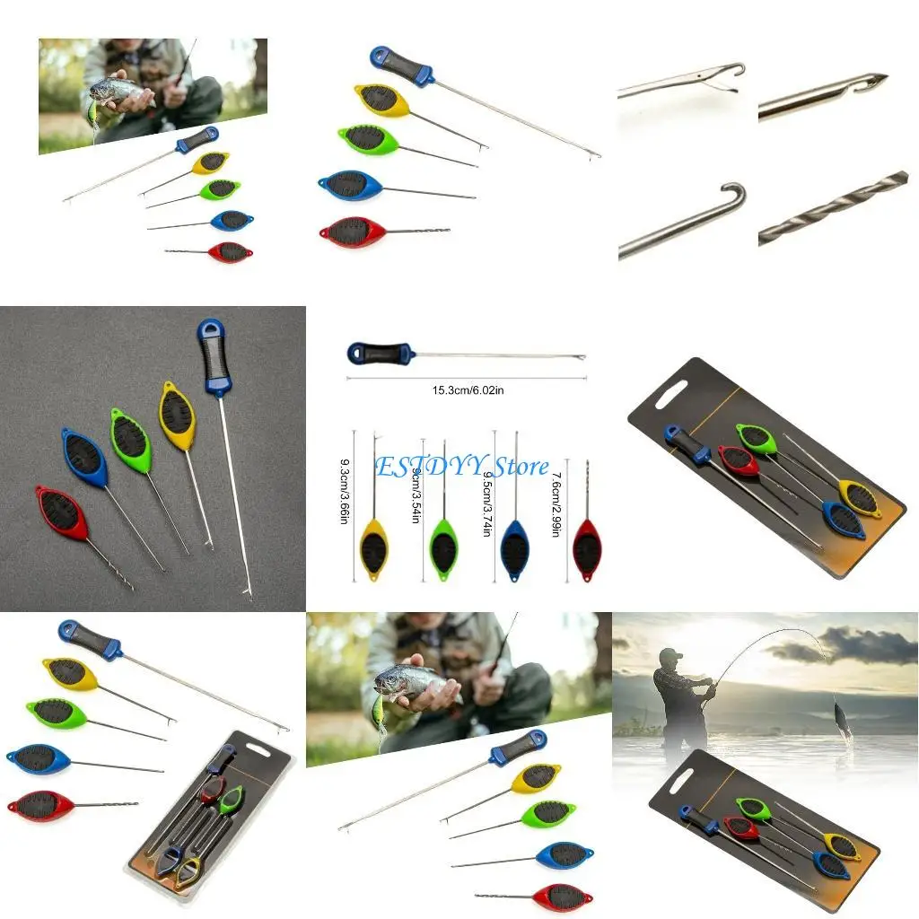 

G6DE 5Pcs Carp Fishing Baits Needle Portable Baiting Drill Stringer Hook Needle Carp Fishing Accessories Easy to Use