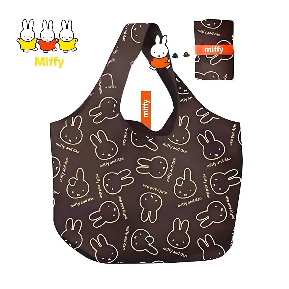 Kawaii Miffy Shopping Bag Cute Large-capacity Foldable Portable and Eco-friendly Bag Supermarket Ladies' Hand Bill Shoulder Bag