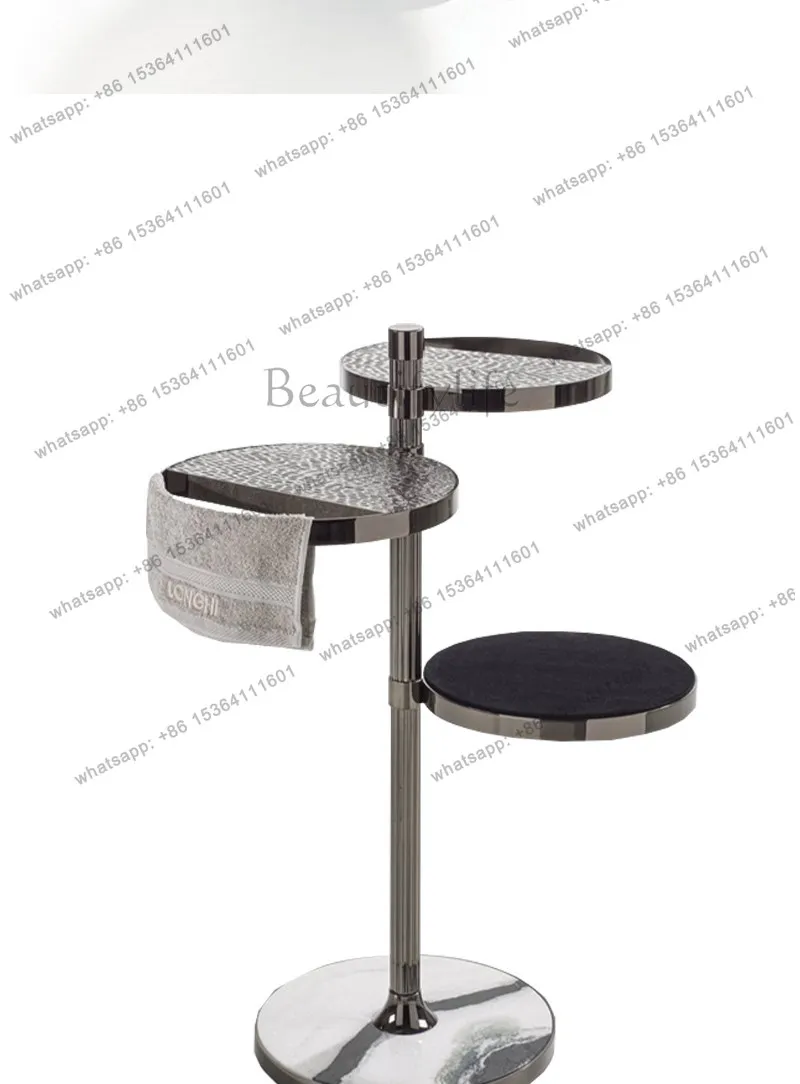 Italian light luxury stainless steel towel rack Bathroom Home hotel Premium floor-to-ceiling rotating bath towel rack