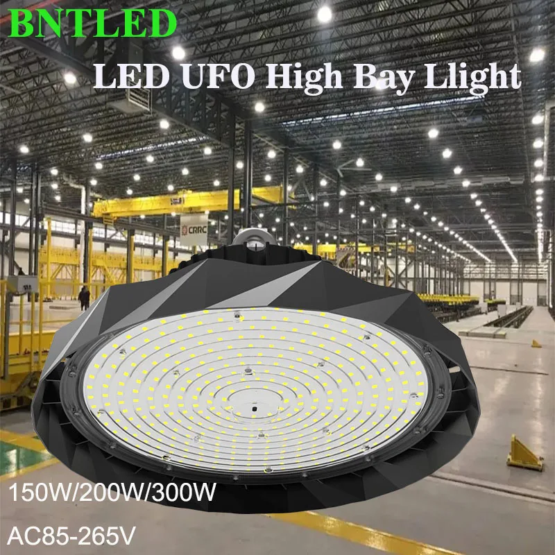 150 واط 200 واط 300 واط LED UFO أضواء خليج عالية مقاوم للماء السوق التجارية مستودع المرآب الإضاءة الصناعية محطة الوقود الإضاءة