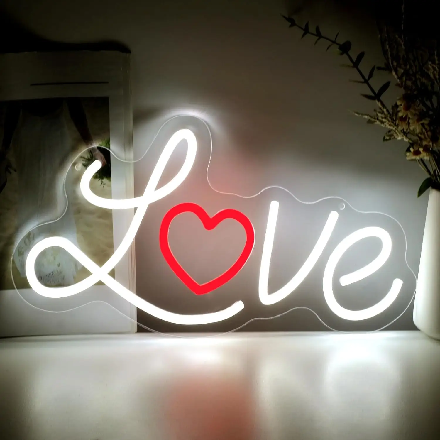 

Neon Wall Sign Romantic Love Neon Lights for Bar Bedroom Home Bathroom Wedding Decor Aesthetics Draw Birthday Gifts for Lover