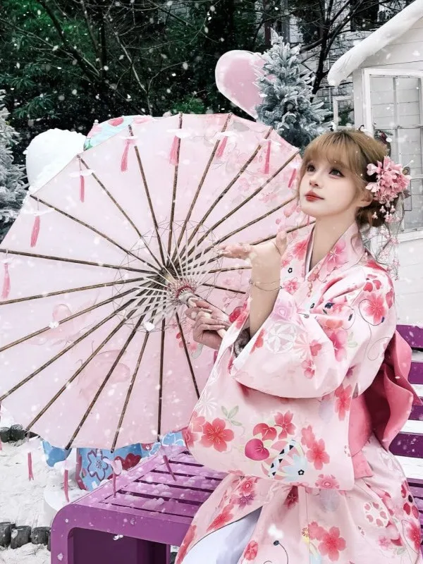 Traditional Japanese Kimono Bathrobe New Arrival Photography Props Girl's Ethnic Fashion Polyester Material Online Exclusive