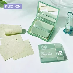 200/100PC Face Oil Blotting Papers with Mirror&Makeup Puff Refreshing Portable Oil Control Tool Kits Facial Oil Absorbing Sheets