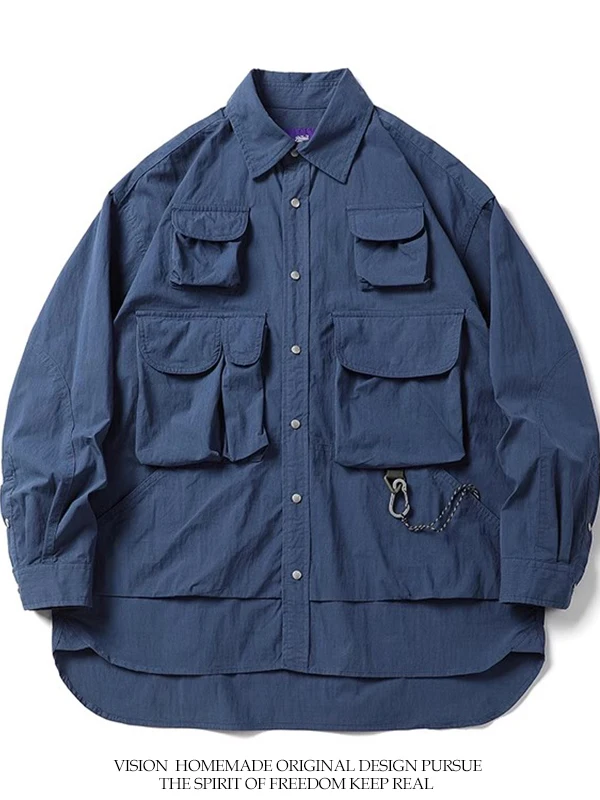 

Men's Long Sve Workwear irt Autumn Outdoor Heavy Industry Multi ket Functional Cotton Loose Fit Faion Ci Walk