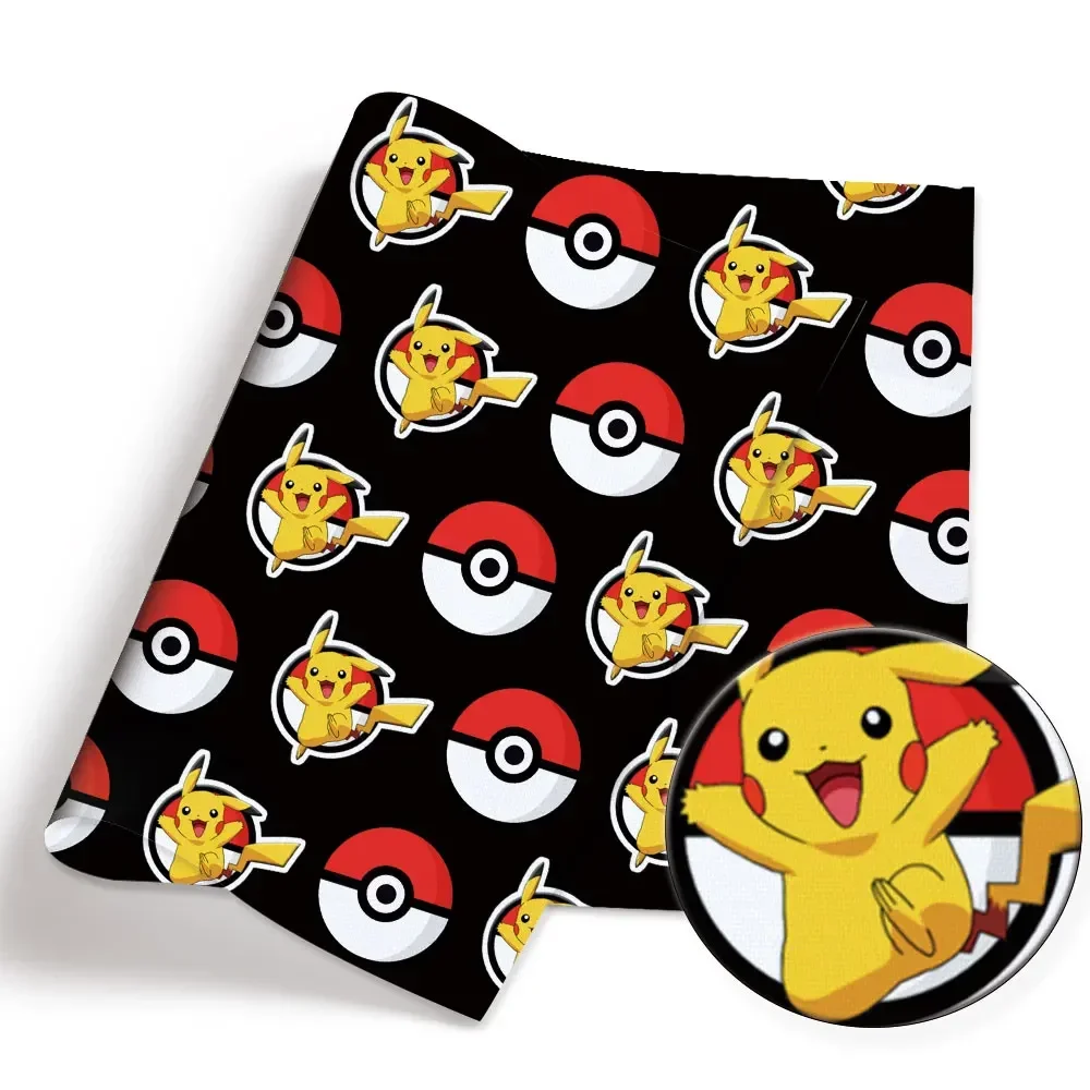 Pokemon Cartoon Fabric140*50cm Handmade Sewing Patchwork Quilting Baby Dress Home Sheet Printed Fabric Fabric Sewing Kids