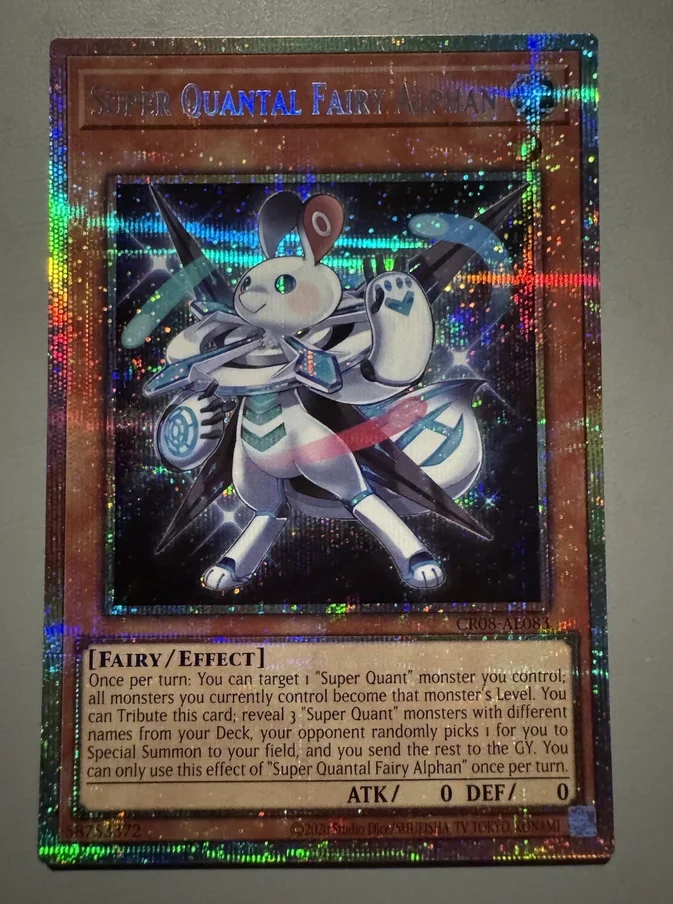 Yugioh KONAMI Duel Monsters CR08-AE083 Super Quantal Fairy Alphan Prismatic Secret Asian English Collection Mint Card