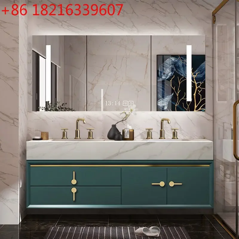 TAO 2025 Furniture Bathroom Cabinet Oak Antique Modern Smart Light Mirror Luxury Slate Integrated Wash Basin Vanity Toilet High
