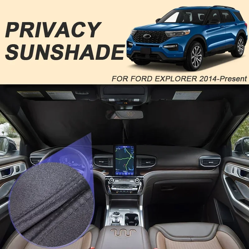 

Car Black Anti-UV Heat Insulation Window Privacy Sunshade For Ford Explorer 2014-Present Protect Cover Auto Interior Accessories