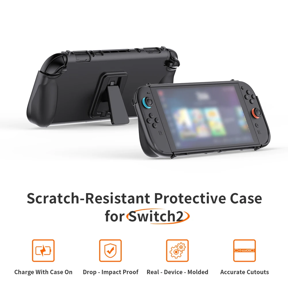 

Двоистанавливаемый чехол для чехла из ТПУ для Nintendo Switch2 2025, ручка, подставка и быстросъемные игровые аксессуары Бытовая электроника