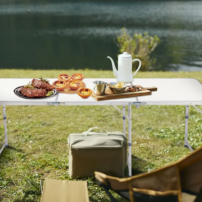 

Складной стол из алюминиевого сплава, белый портативный, легкий, для использования в помещении, на открытом воздухе, для кемпинга, пикника, патио, сада, для дома, офиса, складной