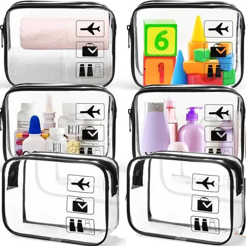 1/3 pezzi borsa per trucco con cerniera trasparente scatola per organizer uomo donna borsa per cosmetici trasparente da viaggio borse per trucco da toilette impermeabili